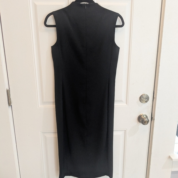 Vintage Burns Asian Inspired Black Midi Dress - Picture 5 of 5